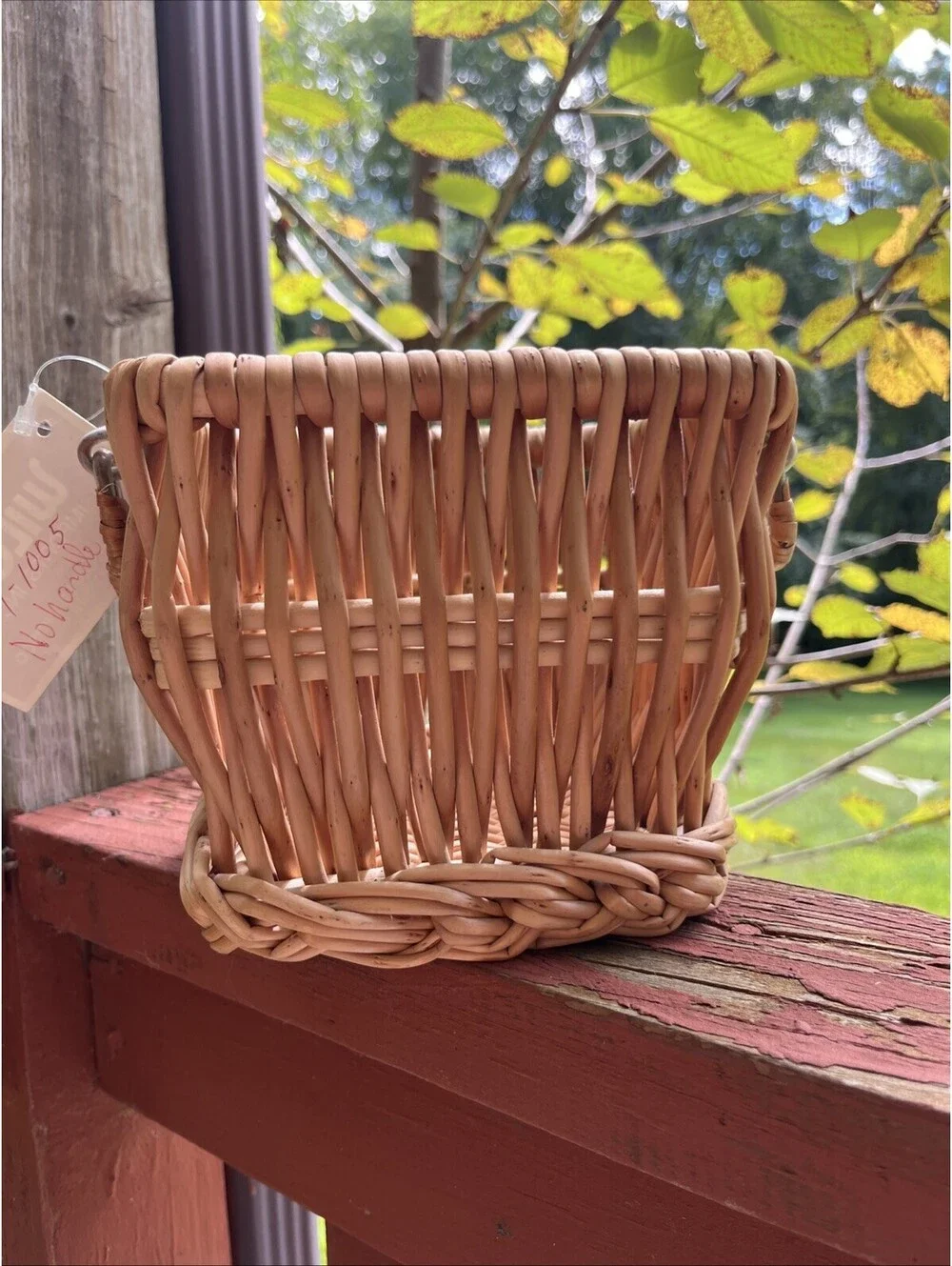 Vintage Wilco Imports Square Wicker Basket NWT Deadstock Boho Storage Handles